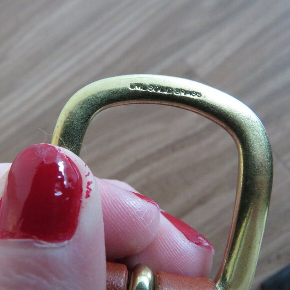 J. PRESS Tan Leather Tennis Woven Preppy Navy Belt - Men's Size 32 - Picture 14 of 14